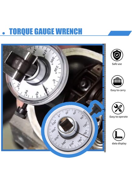 1/2 Inç Tork Ölçer Anahtarı Ölçüm Aleti Açı Ölçer Indeksleyici (Yurt Dışından) indirimleri