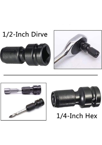4 Adet Darbe Adaptörü 1/2 Kare Sürücüden 1/4 Altıgen Şaft Soket Adaptörüne (Yurt Dışından)