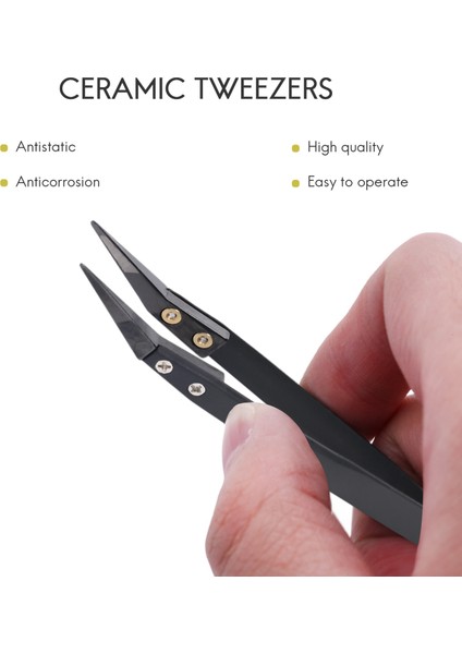 Siyah Seramik Cımbız Seti-Antimagnetic,yüksek Isıya Dayanıklı (3 Paket) (Yurt Dışından)