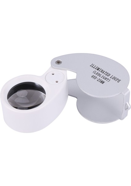 40 x 25MM Cam Mercekli Mücevher Büyüteci Led-Gümüş (Yurt Dışından)