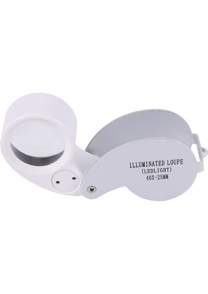 40 x 25MM Cam Mercekli Mücevher Büyüteci Led-Gümüş (Yurt Dışından)