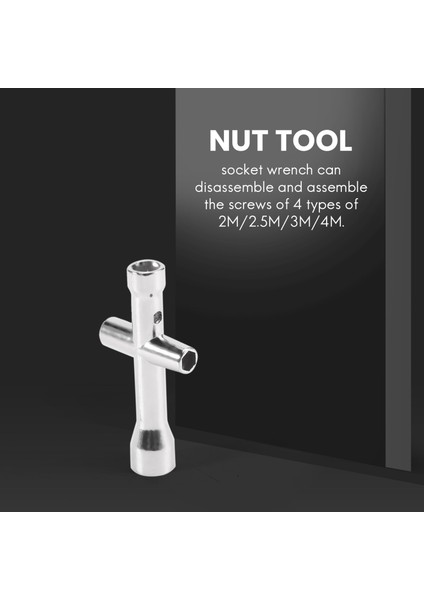 7 Adet 6 Noktalı Mini Çapraz Anahtar Çapraz Soket M2/m2.5/m3/m4 Somun Aleti (Yurt Dışından)