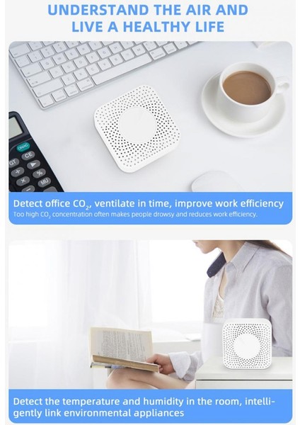 Tuya Zigbee Akıllı Hava Kalitesi Monitörü Co2 Sensörü Sıcaklık Nem Ölçer Voc Hcho Pm2.5 Gaz Dedektörü Otomasyon (Yurt Dışından)