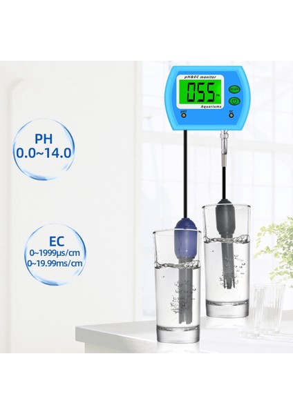 2 In 1 Ph/ec Metre Su Kalitesi Test Cihazı Çok Parametreli Su Kalitesi Monitörü Asitometre Akvaryum Abd Plug (Yurt Dışından)