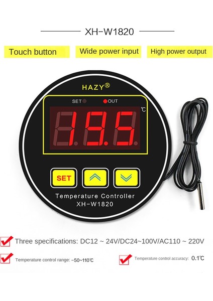 XH-W1820 Yuvarlak Panel Kurulum Dijital Sıcaklık Kontrol Cihazı Yüksek Güçlü Isıtma/soğutma 110-220V (Yurt Dışından) indirimleri