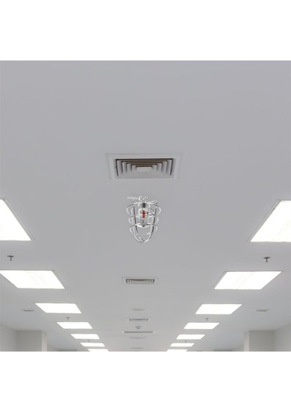 Yangın Sprinkler Başlığı Koruyucu Kapağı Yangın Başlığı Kafesi Gömme Montaj/yan Duvar Alçıpanını Korumak Için Sarkık Başlık Gömme 4 Adet (Yurt Dışından)