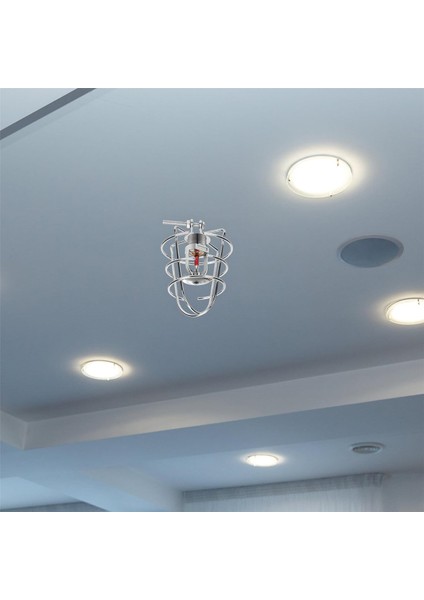 Yangın Sprinkler Başlığı Koruyucu Kapağı Yangın Başlığı Kafesi Gömme Montaj/yan Duvar Alçıpanını Korumak Için Sarkık Başlık Gömme 4 Adet (Yurt Dışından)