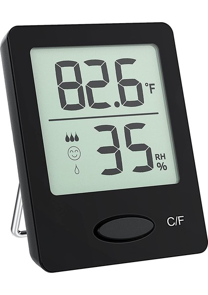 Nem Ölçer, Oda Termometresi Higrometre, Hava Konfor Göstergeli Mini Boy Iç Mekan Termometresi, Siyah, 1 Paket (Yurt Dışından)