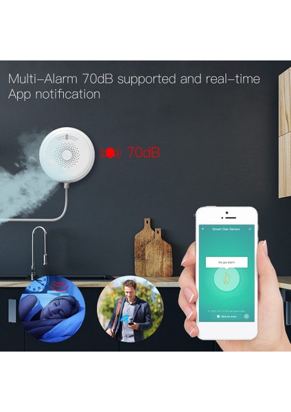 Akıllı Zigbee Gaz Kaçak Dedektörü Yanıcı Sensör Tuya Akıllı Ev Güvenlik Alarm Sistemi Akıllı Yaşam Tuya Uygulaması (Yurt Dışından)