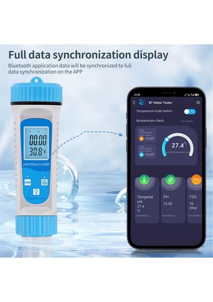 Bluetooth 6'sı 1 Arada Tds Ölçer Dijital Su Test Cihazı Ec Tds Salt Sg Sıcaklık Ph Ölçer Akvaryum Su Test Cihazı (Yurt Dışından) fırsatları