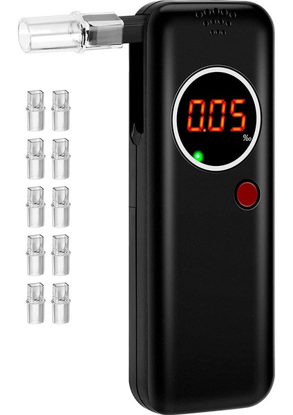 Alkol Breathalyzer, Dijital Ekran Sınıf Doğruluğu Alkol Nefes Test Cihazı, 10 Ağızlıklı Taşınabilir Alkol Test Cihazı (Yurt Dışından)