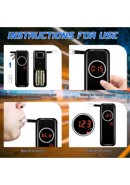Alkol Breathalyzer, Dijital Ekran Sınıf Doğruluğu Alkol Nefes Test Cihazı, 10 Ağızlıklı Taşınabilir Alkol Test Cihazı (Yurt Dışından) modelleri