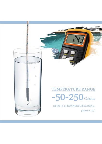 -50-250 Santigrat K Tipi 10M Kablo Sıcaklık Sensörü Termokupl Probu (Yurt Dışından)
