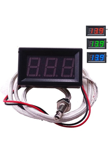 Endüstriyel Yüksek Sıcaklık K-Tipi M6 Termokupl Termometre DC12V -30-800℃ Dijital Sıcaklık Ölçer Test Cihazı Mavi (Yurt Dışından)