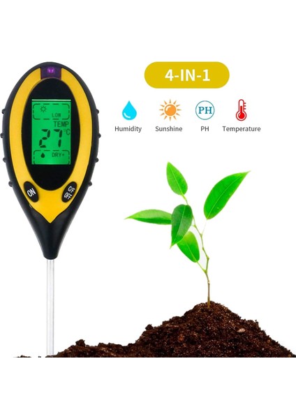 Toprak Ph Ölçer Toprak Test Cihazı, 4'ü 1 Arada Toprak Test Kiti, Ph Nem Sıcaklığı Hafif Su Test Cihazı ve Monitör, Test Kitleri (Yurt Dışından) modelleri