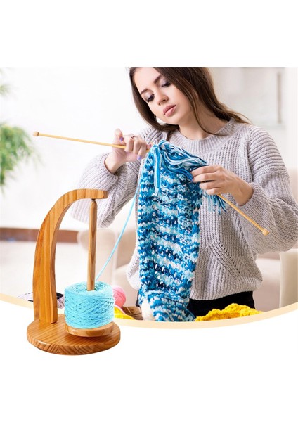 Ahşap Dönen Iplik Hızlı Tutucu El Yapımı Örgü Yün Sarma Aleti (Yurt Dışından)