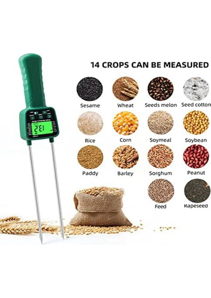 Saman Nemi Test Cihazı, Taşınabilir Saman Nemi Ölçer, Tahıl Samanı, Soya Fasulyesi Için LCD Ekranlı Dijital Tahıl Nemi Ölçer (Yurt Dışından) fiyatları