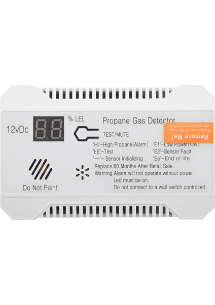 Propan Dedektörü 12 V Lpg Doğal Gaz Sensörü Kaçak Alarmı 85DB Siren Araba Rv Ev Için Dijital Propan Test Cihazı Ölçer (Beyaz) (Yurt Dışından)