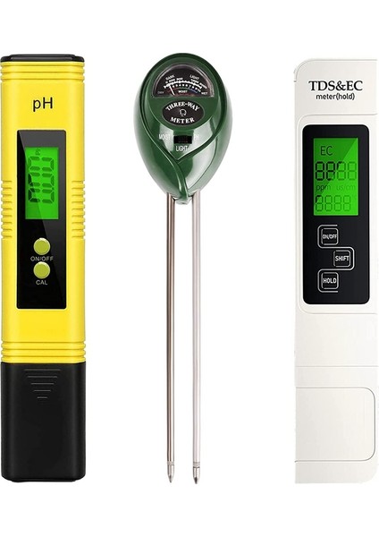 Ph Ölçer, 3'ü 1 Arada Bahçe Toprak Test Kiti, Tds Ppm Ölçer, Iç/dış Mekan Bitkileri Için Toprak Test Kiti Bitki Toprak Nem Ölçer (Yurt Dışından)
