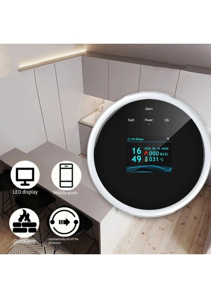 Yenı Alarm Sensörü Doğal Gaz Kaçak Dedektörü LCD Tuya Akıllı Wifi Sensörü (Yurt Dışından)