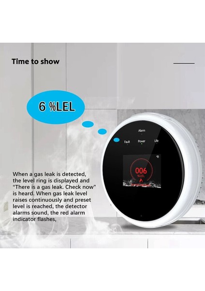 Yenı Alarm Sensörü Doğal Gaz Kaçak Dedektörü LCD Tuya Akıllı Wifi Sensörü (Yurt Dışından)