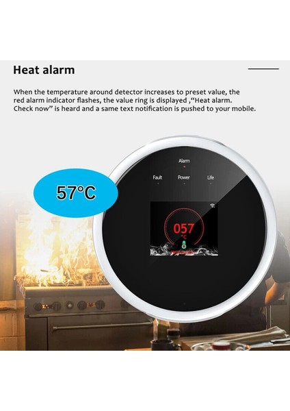 Yenı Alarm Sensörü Doğal Gaz Kaçak Dedektörü LCD Tuya Akıllı Wifi Sensörü (Yurt Dışından)