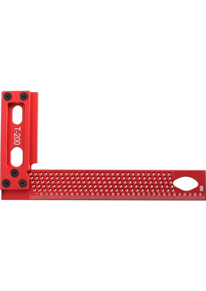 200MM Hassas Ölçekli Cetvel L Tipi Delik Cetveli Alüminyum Alaşımlı Ağaç Işleme Çizik Işaret Çizgisi Ölçer (Yurt Dışından)