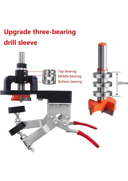 Ayarlanabilir Hızlı Delme Gizli Konumlandırma Menteşe Delik Delme, 2 Tespit Klipsli 35MM Kapı Dolabı Menteşe Jig (Yurt Dışından)
