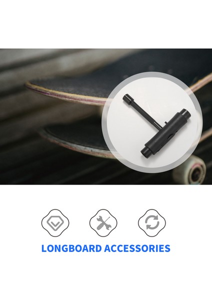 Mini T Tipi Scooter Kaykay Longboard Araçları T Tipi Kaykay Seti Siyah (Yurt Dışından)