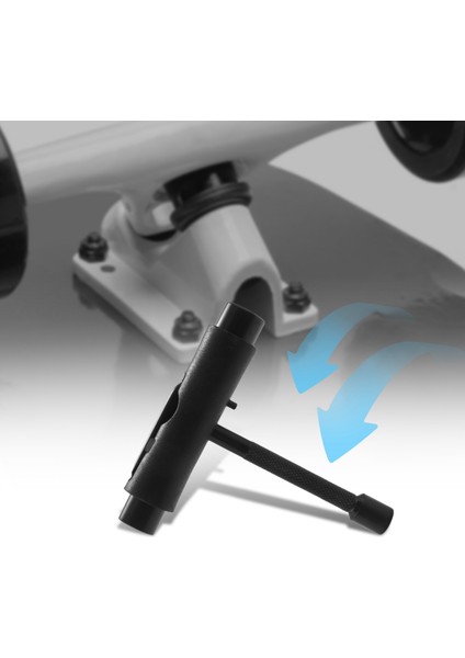 Mini T Tipi Scooter Kaykay Longboard Araçları T Tipi Kaykay Seti Siyah (Yurt Dışından)