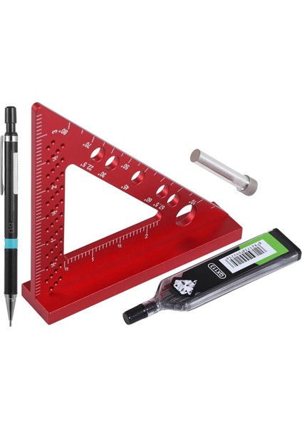 Carpenter Kare Ahşap Işleme, Sabit Açılı Pim ve 0,09 mm Mekanik Kalemli Küçük Kare Alet - Hassas Doğru (Yurt Dışından)