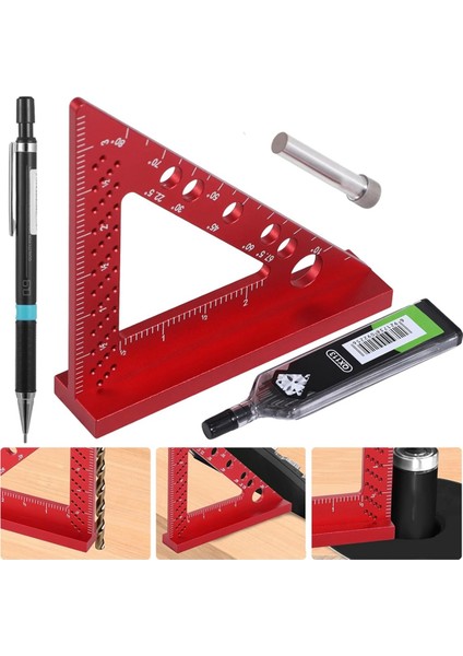 Carpenter Kare Ahşap Işleme, Sabit Açılı Pim ve 0,09 mm Mekanik Kalemli Küçük Kare Alet - Hassas Doğru (Yurt Dışından) fırsatları