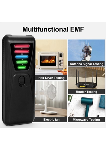 Taşınabilir Elektromanyetik Alan Radyasyon Dedektörü Emf Ölçer Emf Dedektörü Siyah (Yurt Dışından)