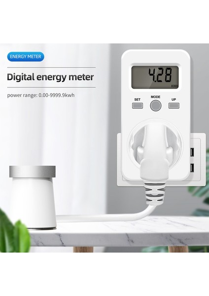 Monitör Enerji Ölçer Güç Wattmetre Fiş Soket Analiz Cihazı Ab Fişi (Yurt Dışından)