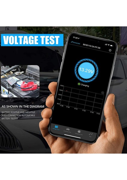 Bluetooth Bm2 12 V Pil Monitörü Araç Akü Analizörü Android Ios Telefon Için Test Pil Teşhis Aracı (Yurt Dışından)