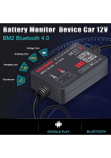 Bluetooth Bm2 12 V Pil Monitörü Araç Akü Analizörü Android Ios Telefon Için Test Pil Teşhis Aracı (Yurt Dışından)