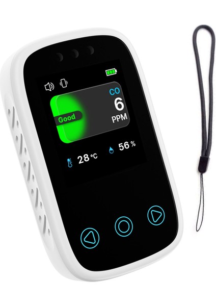 Seyahat Karbon Monoksit Dedektörü Şarj Edilebilir Co Alarmı Taşınabilir Mini Kamp Çadırı Alarmı Renkli Hd Ekranlı, Beyaz (Yurt Dışından)