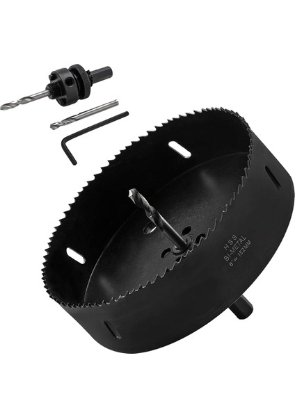 6 İNÇ/152MM Delik Testere Ağır Hizmet Tipi Bi-Metal Hss Delik Testereleri, Korniş Levhaları, Kontrplak, Demir Tahtası, Akrilik Için (Yurt Dışından)