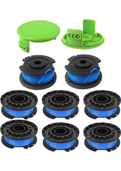 29252 29092 Greenworks Için Ot Biçme Makinesi Yedek Makara Hattı 24V 40V 80V Weed Eater Akülü Düzeltici (8 Makara, 2 Kapak) (Yurt Dışından)