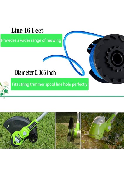 29252 29092 Greenworks Için Ot Biçme Makinesi Yedek Makara Hattı 24V 40V 80V Weed Eater Akülü Düzeltici (8 Makara, 2 Kapak) (Yurt Dışından)