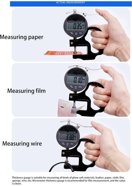 0.01MM Kalınlık Ölçer 12.7mm Dijital Mikrometre Kalınlık Ölçer Micrometro Kalınlık Test Cihazı (Yurt Dışından)
