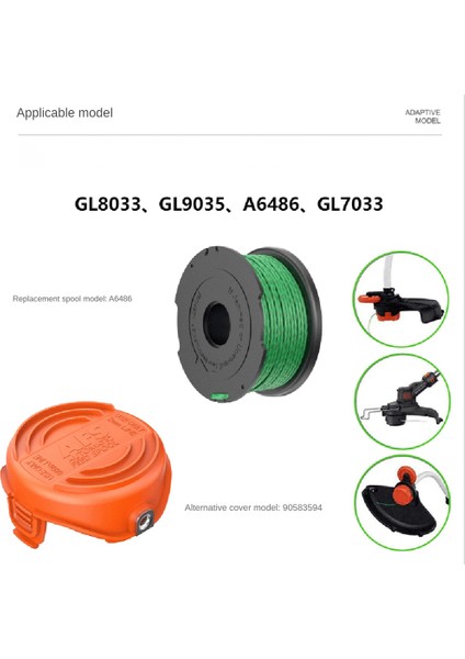 4 Adet Black + Decker Biçme Makinesi Aksesuarları Için Uygun A6486/90583594 Yedek Makara Kapağı (Yurt Dışından)