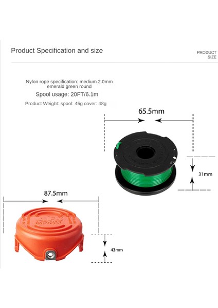 4 Adet Çim Biçme Makinesi Aksesuarları SF-080-BKP/90583594 Yedek Makara Biçme Başlığı Biçme Ipi (Yurt Dışından) modelleri