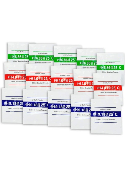 15 Paket Ph Ölçer Tampon Çözelti Tozu 6.86/4.00/9.18, Hassas Ph Ölçer Için Ph Kalibrasyon Çözeltisi Paketleri (Yurt Dışından)