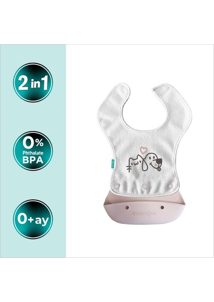 2-in-1 Katlanır Mama Önlüğü / Powder Pink fiyatları