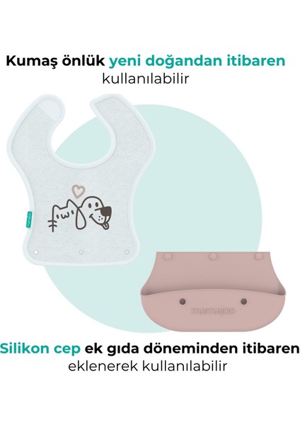 2-in-1 Katlanır Mama Önlüğü / Powder Pink fırsatları