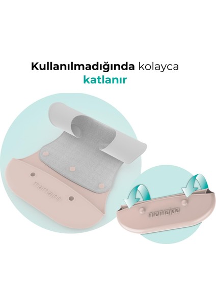 2-in-1 Katlanır Mama Önlüğü / Powder Pink indirimleri