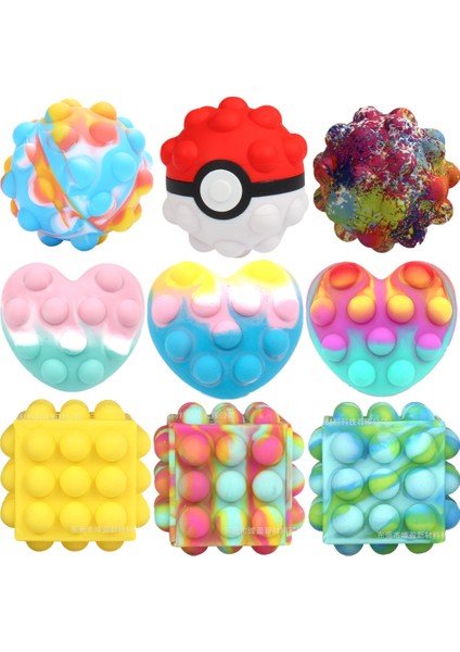 No.92 Tarzı Yeni 3D Fidget Oyuncak Top Pokemon Pikachu Pokeball Oyun Kawaii Pop It Fidget Çocuk Oyuncakları 3D Fidget Oyuncak Top Çocuk Hediye (Yurt Dışından)