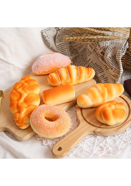 No.18 Tarzı Yumuşak Gıda Yaratıcı Simülasyon Ekmek Tost Donut Yavaş Yükselen Sıkma Oyuncaklar Şaka Insanlar Masaüstü Süsleme (Yurt Dışından)