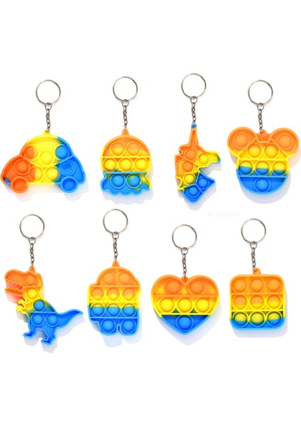 x Stili Mini Pops Fidget Oyuncak Anahtarlık Anksiyete Duyusal Sıkıştırma Kabarcık Kadın Erkek Çocuk Ihtiyaçları Oyuncak (Yurt Dışından)
